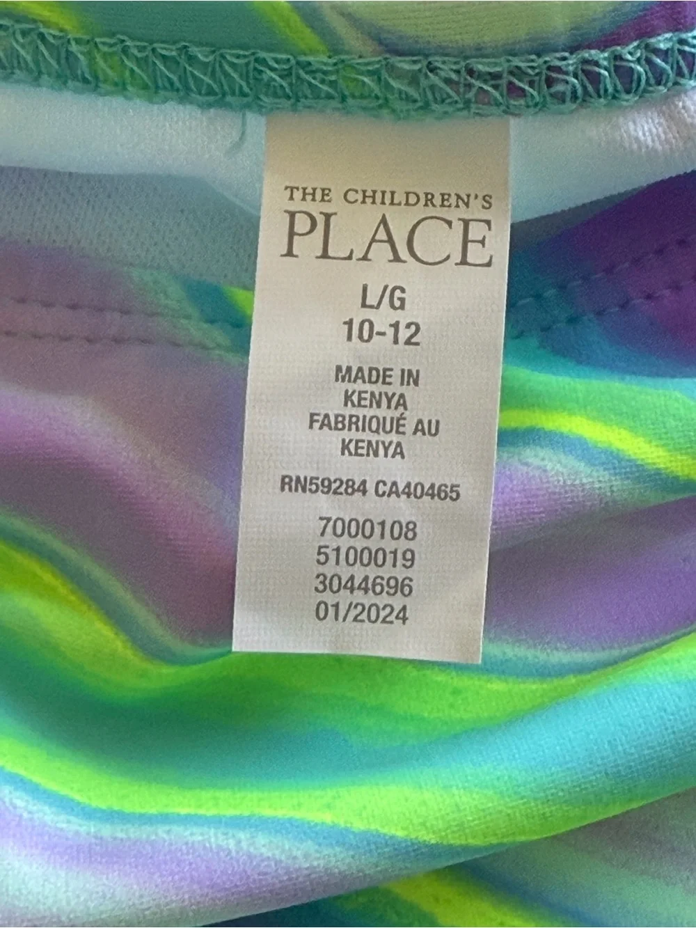 NWT The Children’s Place Girls Long Sleeve Rashguard Swimsuit Set (Size L 10-12)